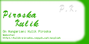 piroska kulik business card